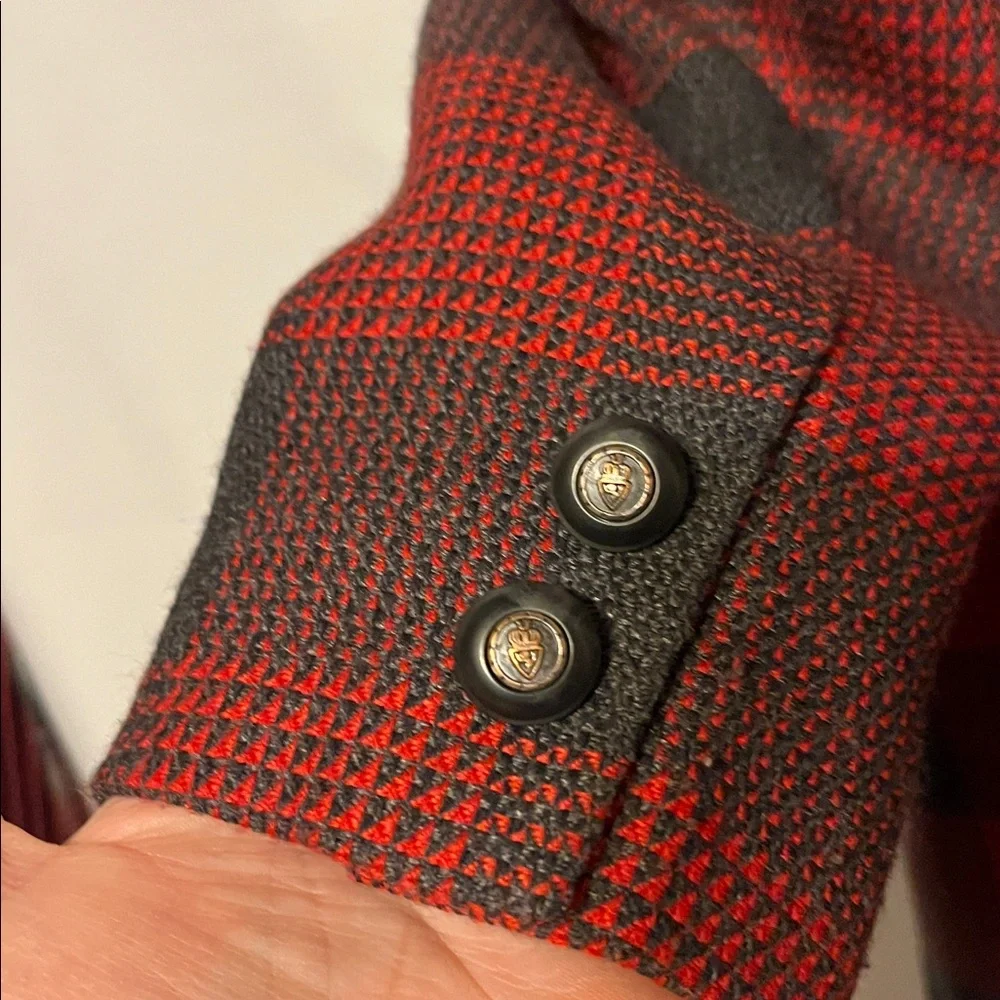 John Meyer of Norwich Vintage Wool Blend Red Plaid  Blazer - Picture 8 of 14